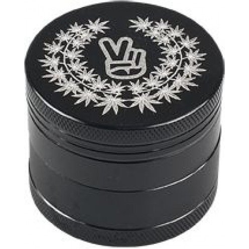 Młynek Aluminiowy Peace Czarny (Ø38mm, 4 części) Młynek Aluminiowy Peace Czarny (Ø38mm, 4 części)