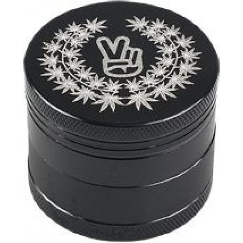 Młynek Aluminiowy Peace Czarny (Ø38mm, 4 części) Młynek Aluminiowy Peace Czarny (Ø38mm, 4 części)